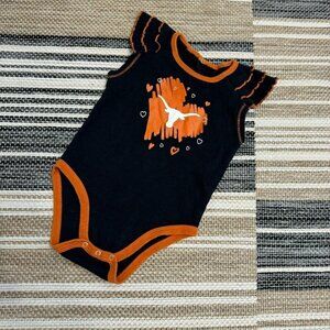 Gen 2 Baby Girl University of Texas Longhorns One Piece Ruffled Sleeve Black 18M